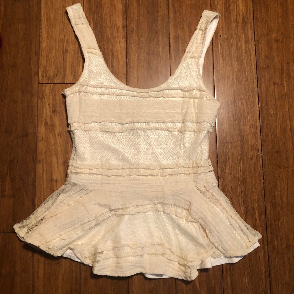 GANNI lace peplum top (size xsmall)